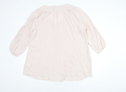 Anne Weyburn Women's Beige Blouse Size 18 with Crochet Accent