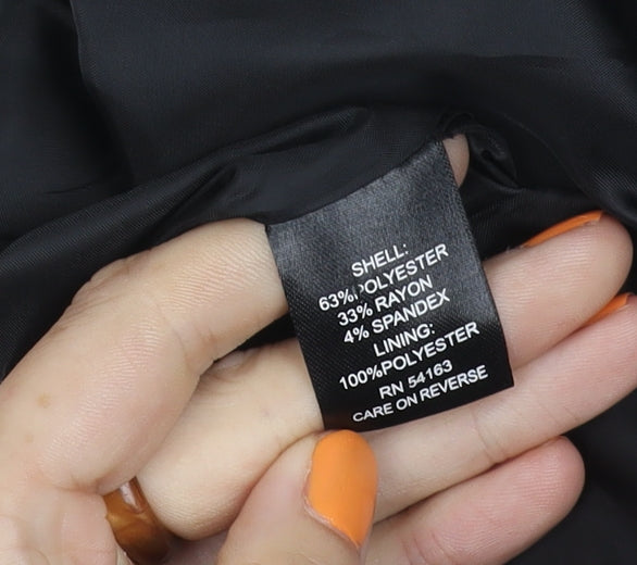 Brand and care label for Ellen Tracy Black Women’s Shirt Dress, size UK 2