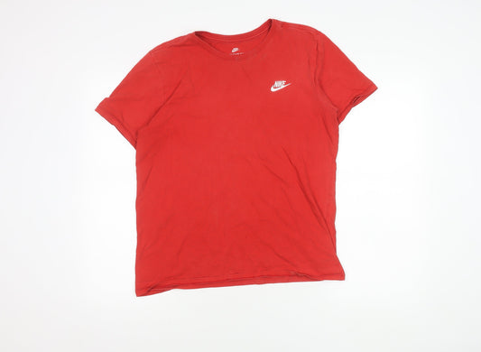 Mens UK Size S Nike Red Cotton T-Shirt