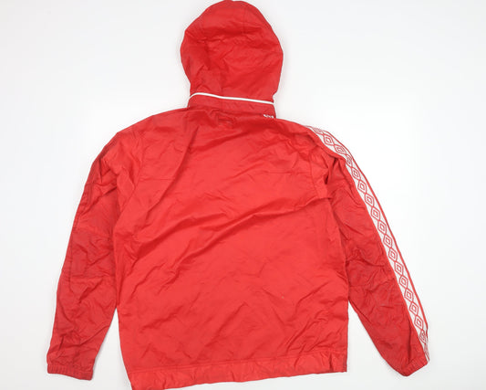 Umbro Men's Red Windbreaker Jacket Size L