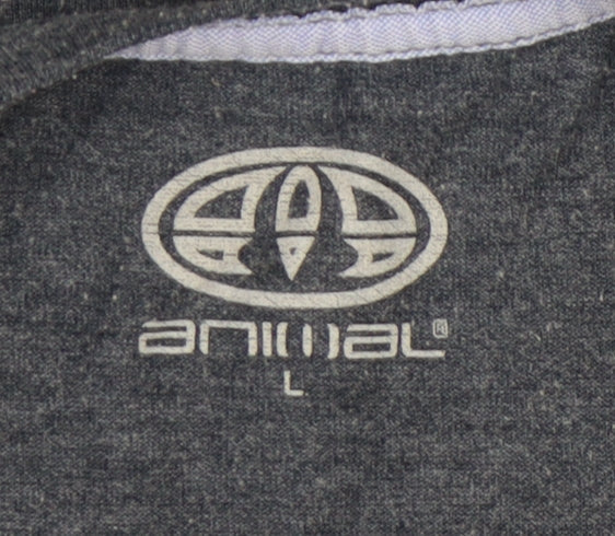 Animal Men's Blue T-Shirt, Size L, Short Sleeve, Crew Neck