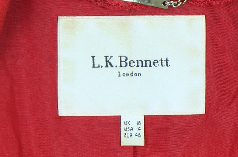 L.K. Bennett Women's Red Blazer Size 18 Formal Jacket