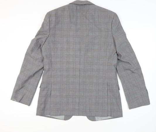 Limehaus Men's Grey Check Long Blazer Size 42