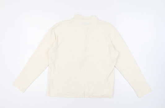 Massimo Dutti Women's Ivory Button-Up Top M