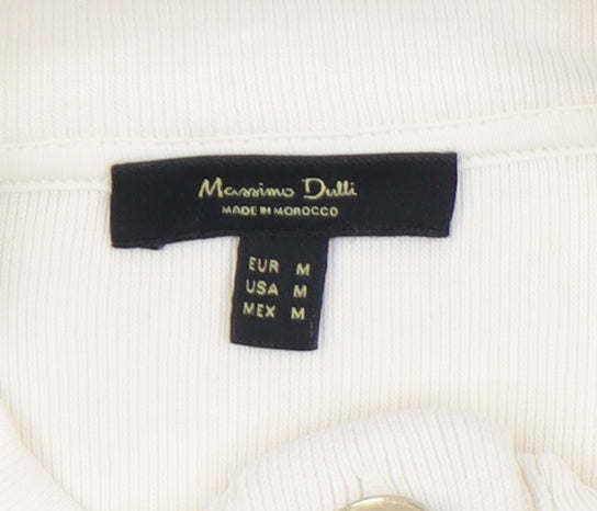 Massimo Dutti Women's Ivory Button-Up Top M