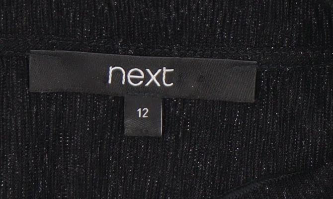 Brand and care label for Next Women's Black Knit Top, size 12, Long Sleeve