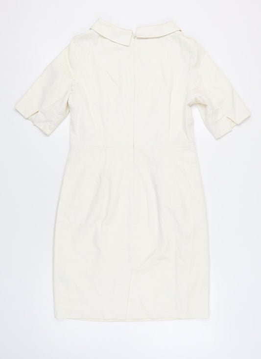 Boden Women's Ivory Sheath Dress, Size 12, Classic Style