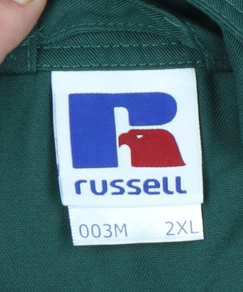 Russell Men's Green 2XL Basic Jacket, Casual Stand-Up Collar