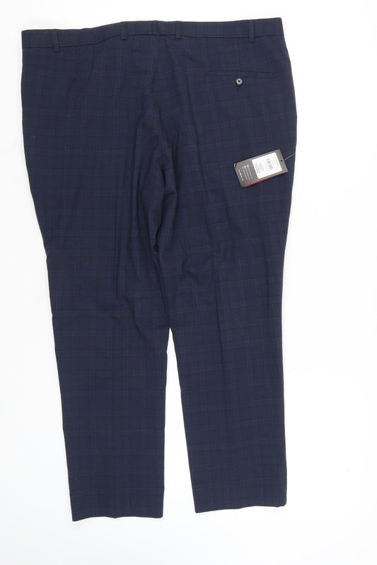 Jeff Banks Men's Blue Check Trousers 40 in