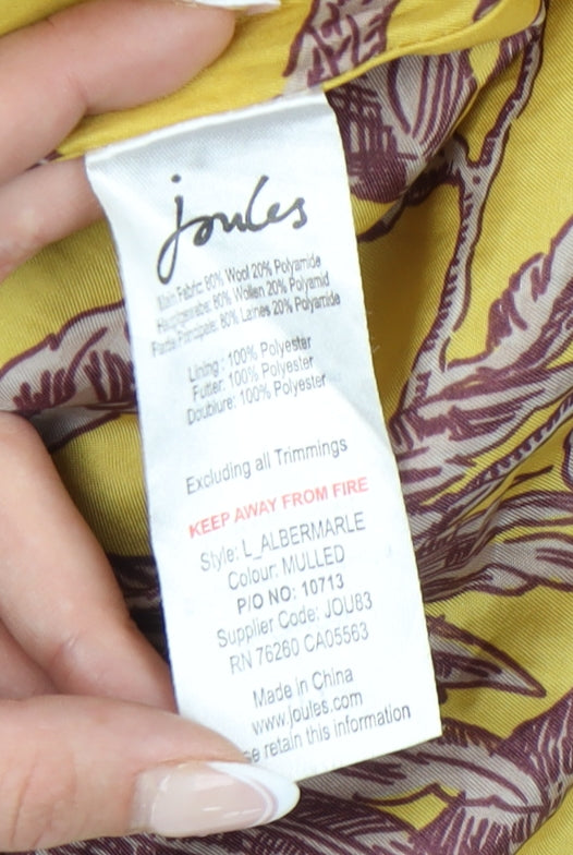 Joules Women's Purple Pea Coat Size 12 Wool Blend