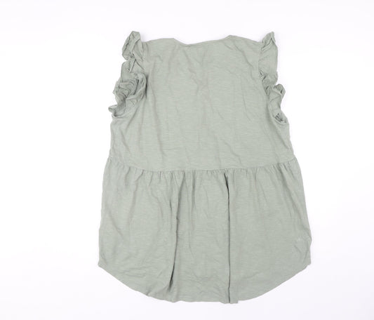 Fat Face Women's Green Sleeveless Top Size 16 Casual