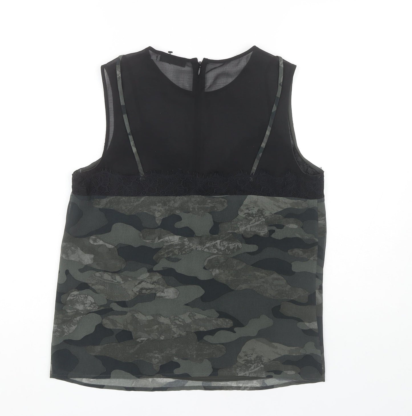 Mint Velvet Women's Green Camouflage Camisole Blouse