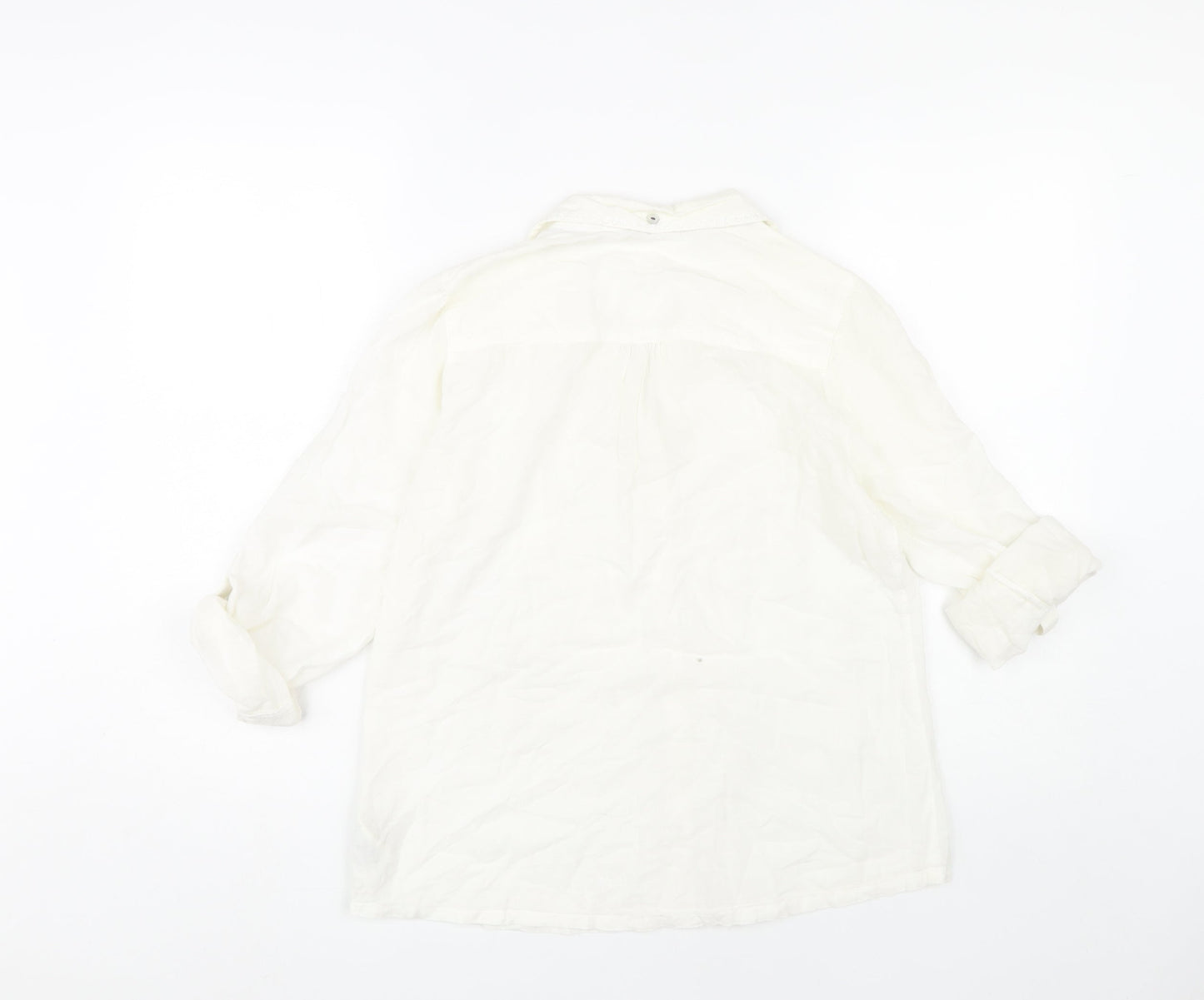 White Stuff Women's White Button-Up Shirt Size 10