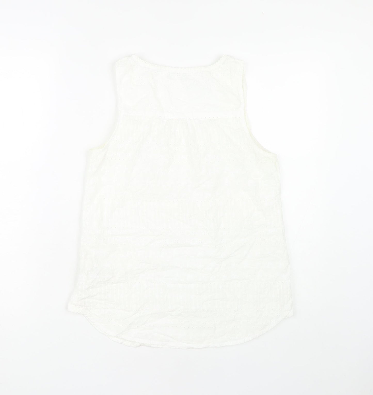 Fat Face Women's White Cotton Tank Top Size 10