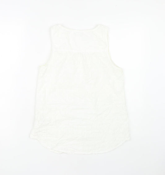 Fat Face Women's White Cotton Tank Top Size 10