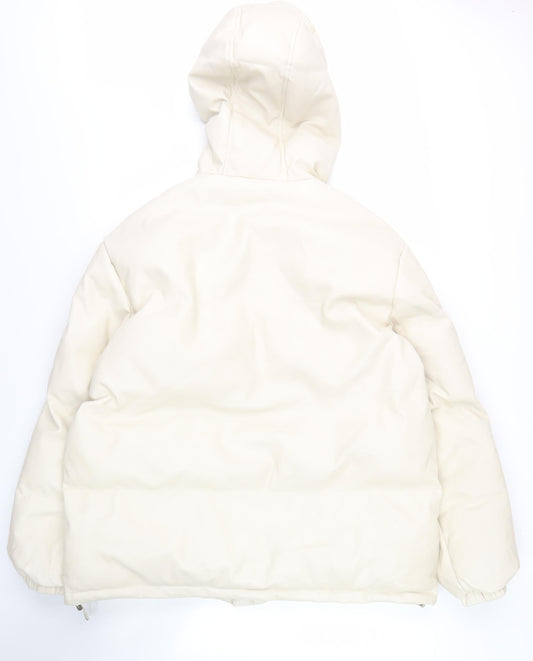 PrettyLittleThing Women's Ivory Puffer Jacket UK 12