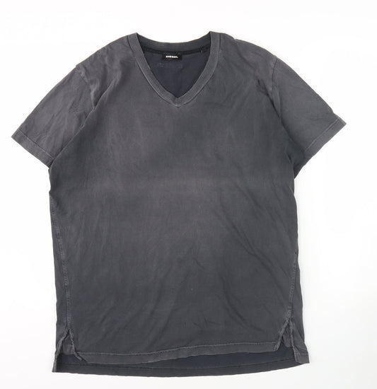 Diesel Men's Black V-Neck T-Shirt, Size M