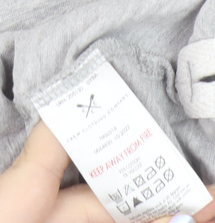 Crew Clothing Men's Grey Crew Neck T-Shirt, M, Logo Accent