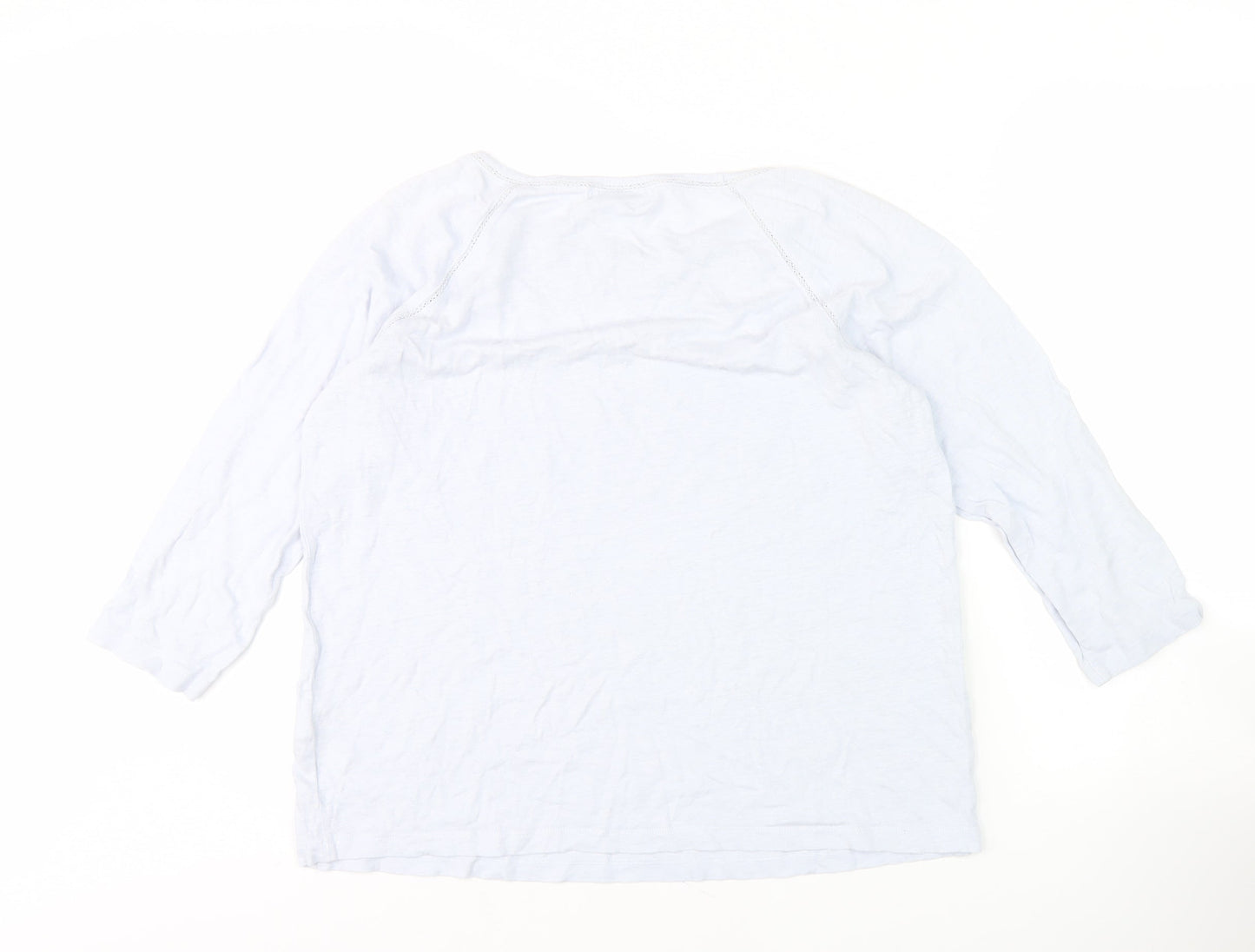 The White Company Women's White Linen Top Size 12