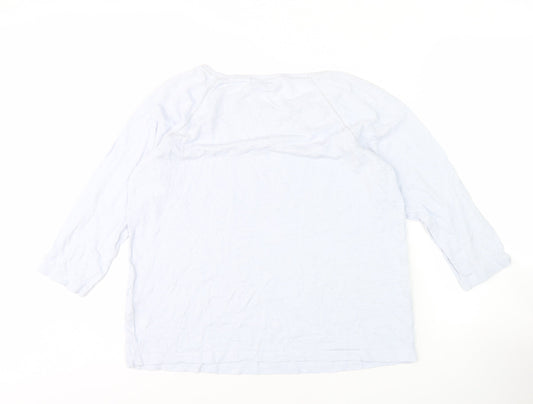 The White Company Women's White Linen Top Size 12