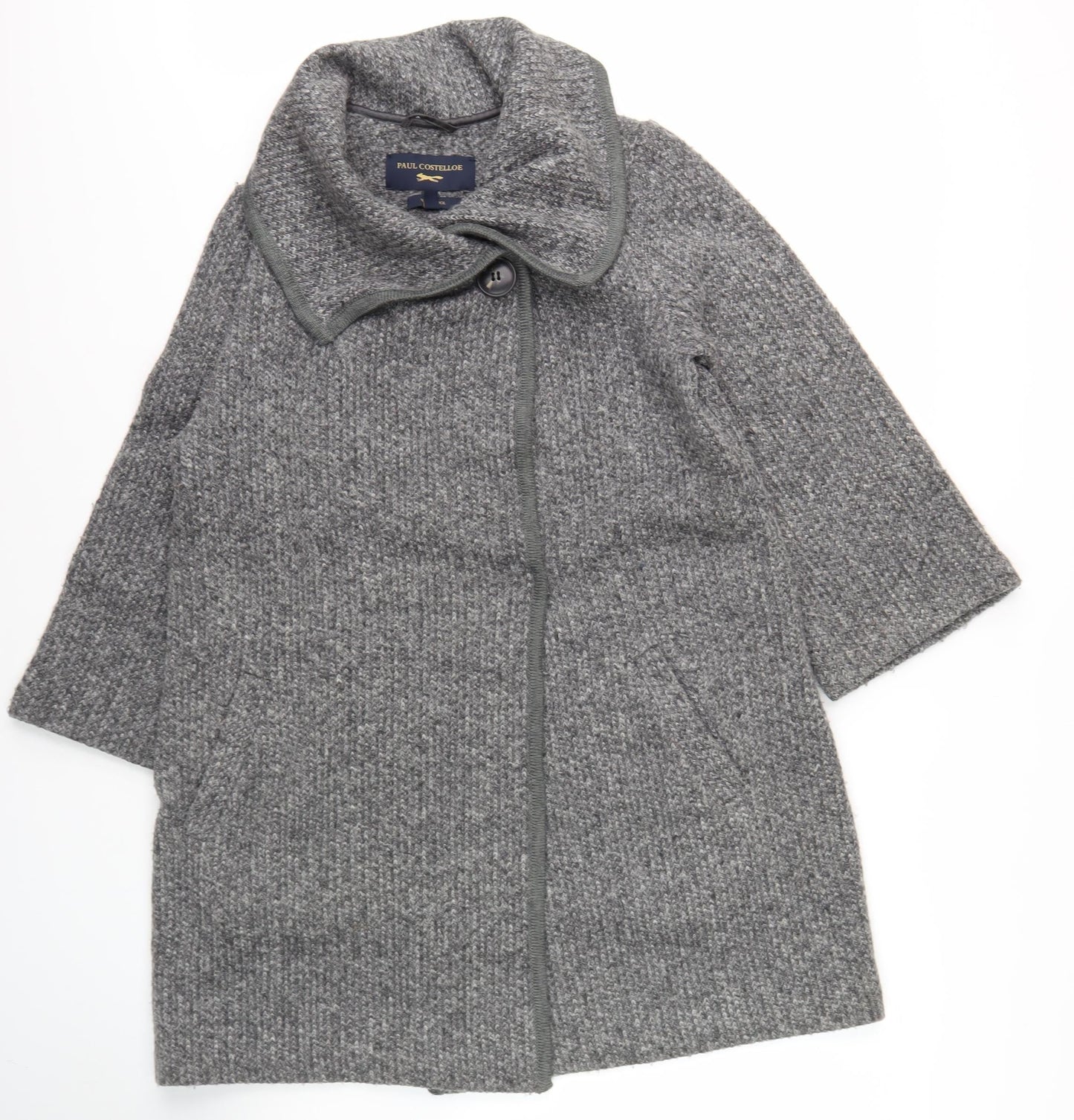 Paul Costelloe Women's Grey Cowl Neck Jumper, Size 14