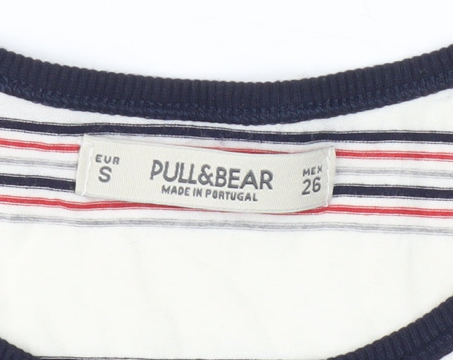 Pull&Bear Women's Striped T-Shirt, Multicoloured, Size S