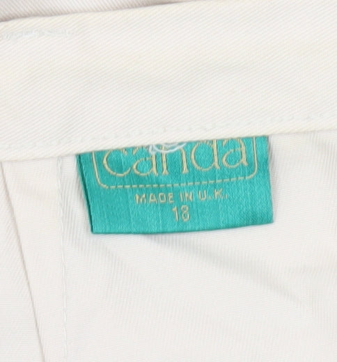 Canda Women's Beige Pencil Skirt, Size 18, Button Closure