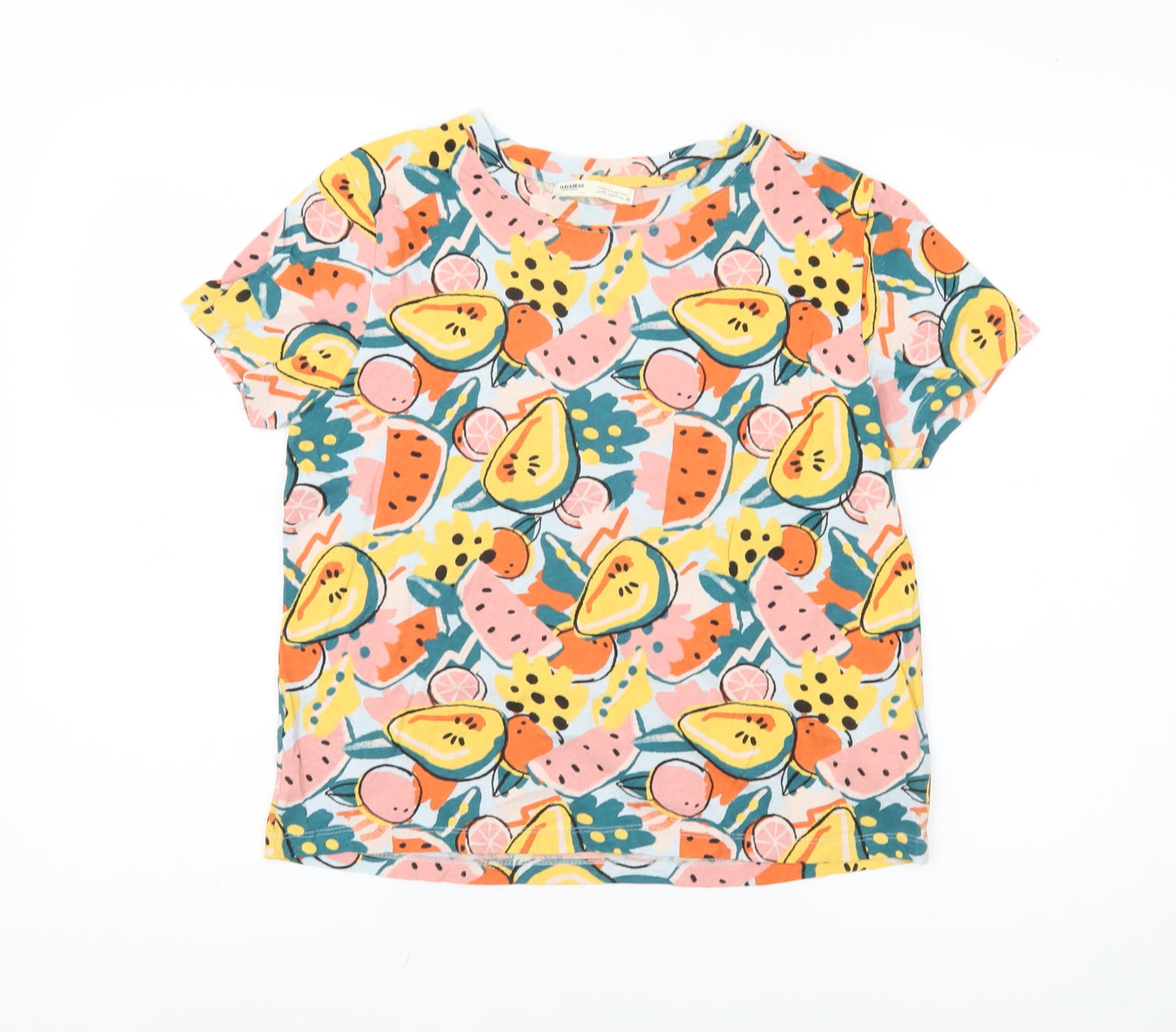 Pull & Bear Women's Multicoloured Fruit Print T-Shirt