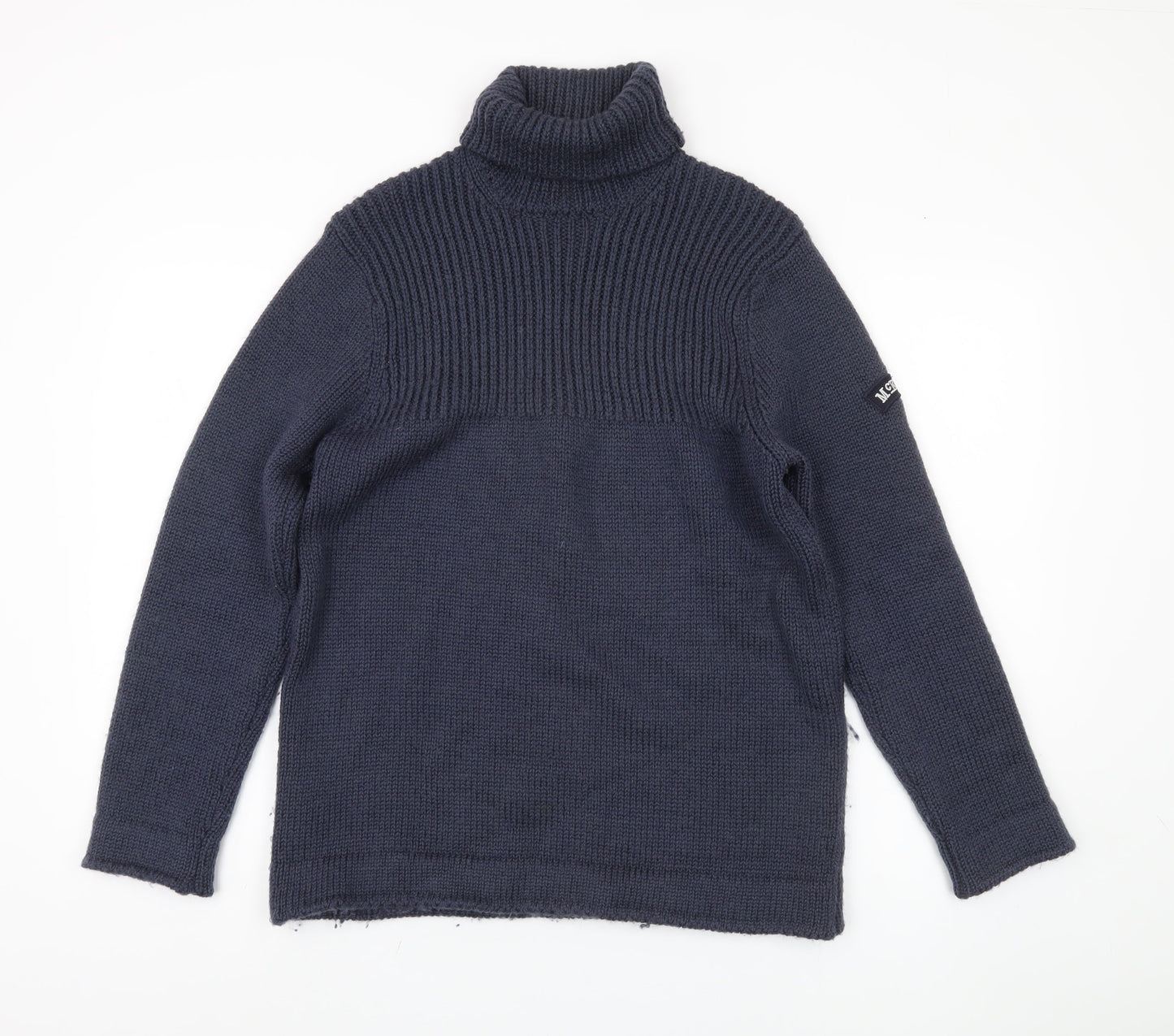 McKenzie Men's Blue Wool Roll Neck Jumper S