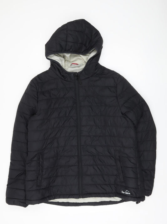 Peter Storm Women's Black Puffer Jacket, S, Hooded