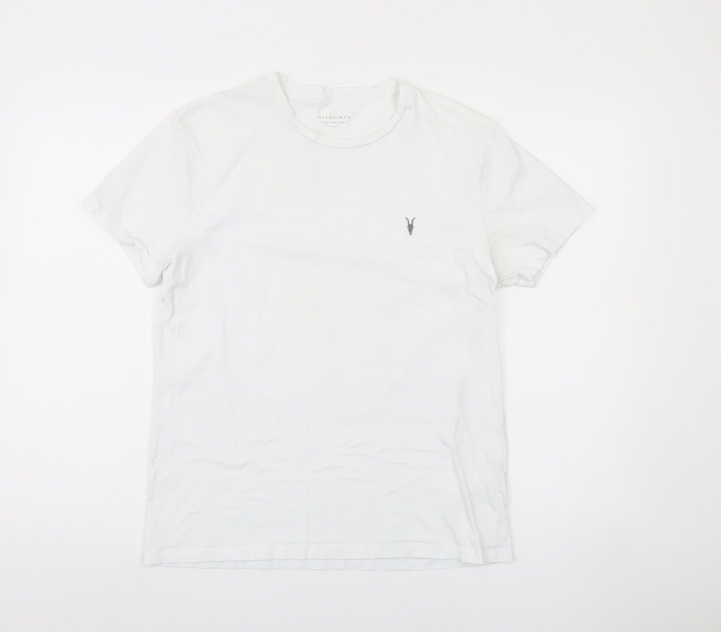 AllSaints Men's Medium White Crew Neck T-Shirt