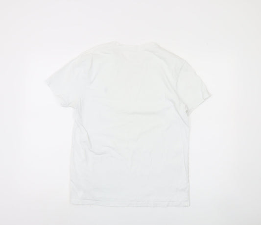 AllSaints Men's Medium White Crew Neck T-Shirt