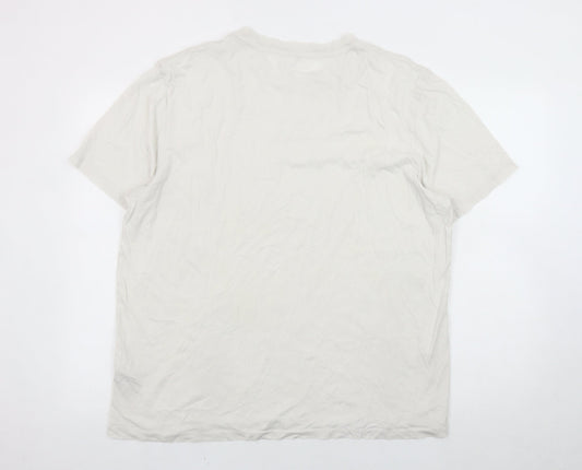 AllSaints Men's White T-Shirt, Relaxed Fit, Logo Accent, Size L