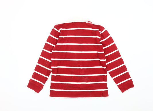 Wales Boys Red Striped Long Sleeve Casual Top 11-12 Years