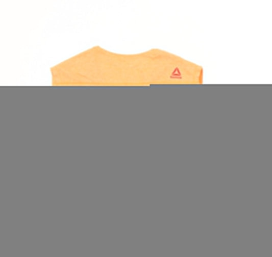 Reebok Women’s Orange Graphic T-Shirt - S V-Neck