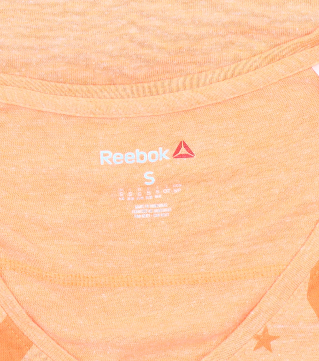 Reebok Women’s Orange Graphic T-Shirt - S V-Neck