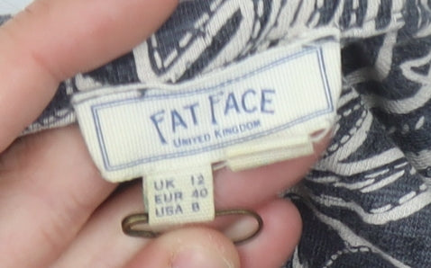 Fat Face Women's Grey Floral T-Shirt Size 12