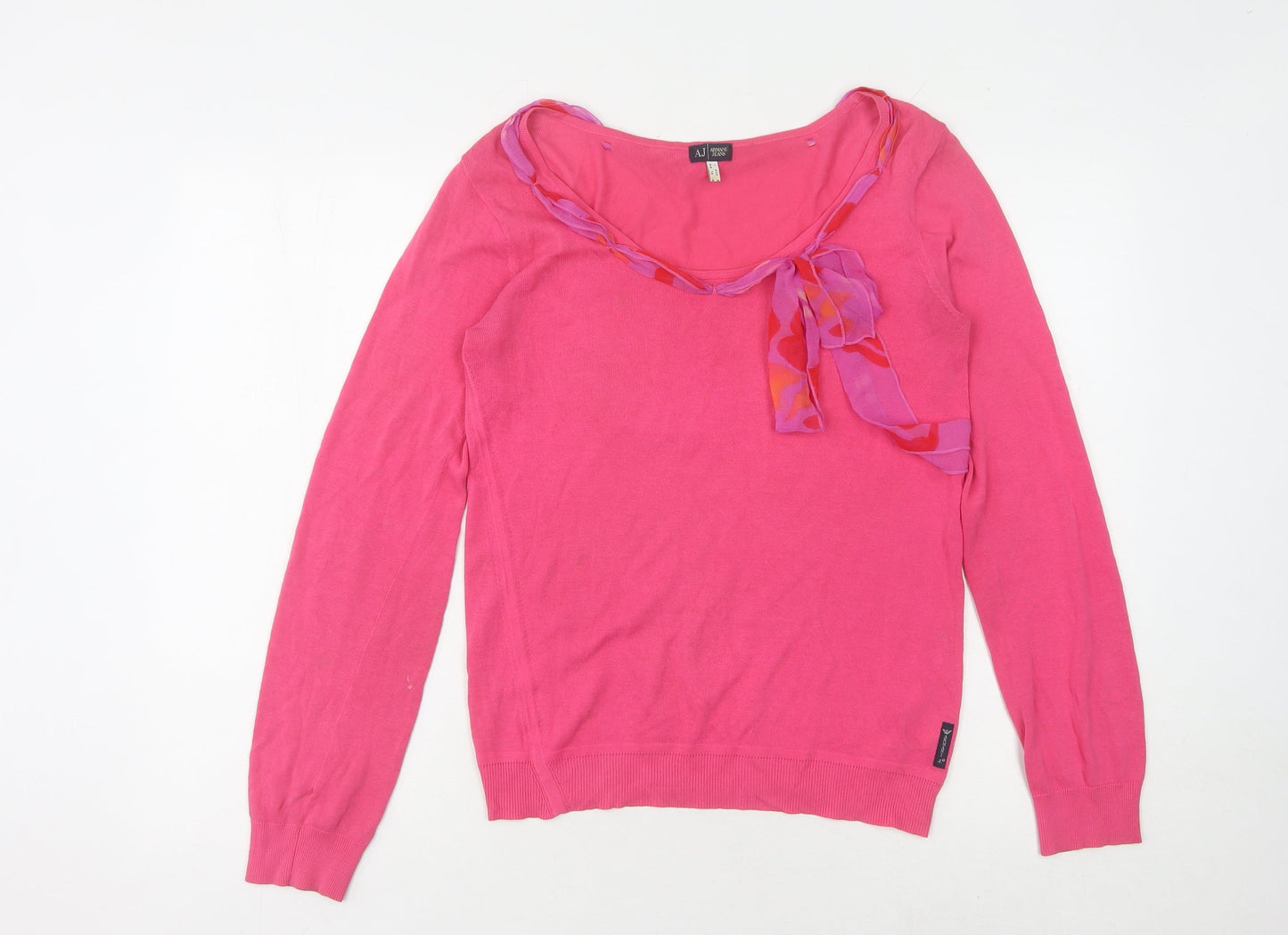 Armani Jeans Women Pink 16 Pullover Jumper Bow