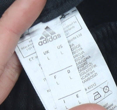 Adidas Men's Black Joggers, Size L, Casual Comfort