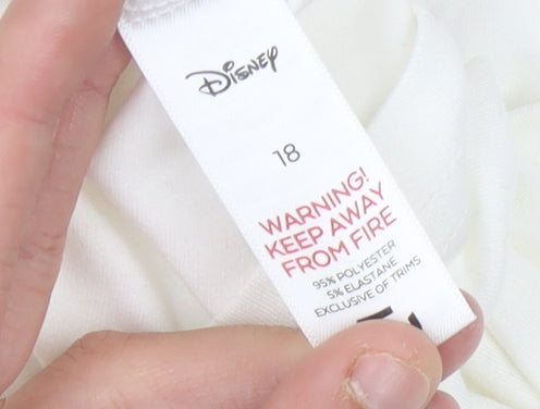Womens UK Size 18 Disney White Polyester Blend T-Shirt
