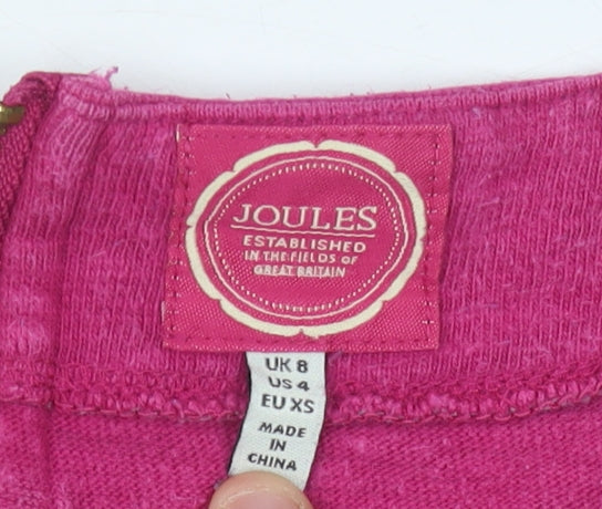 Joules Women's Pink Blue Striped Long Sleeve T-Shirt, Size 8