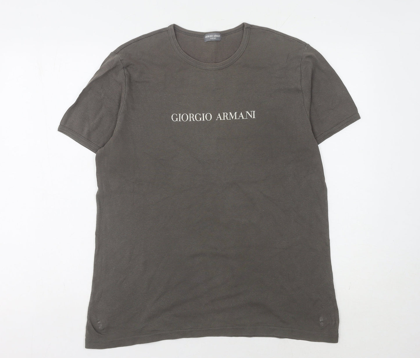 Giorgio Armani Men's Grey XL Cotton T-Shirt