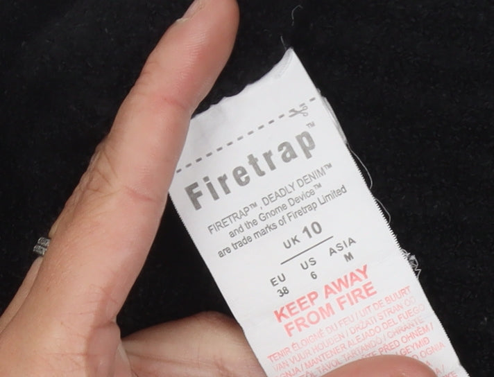 Firetrap Women's Black Roll Neck Jumper Size 10