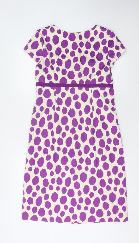 Boden Women Ivory Polka Dot Shift Dress Size 12