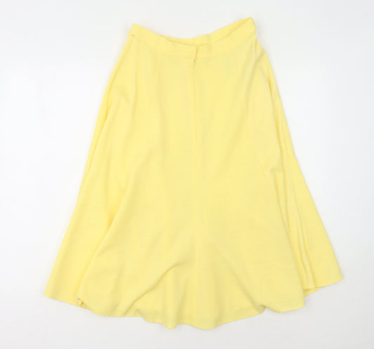 St Michael Women's Yellow A-Line Knee Length Skirt