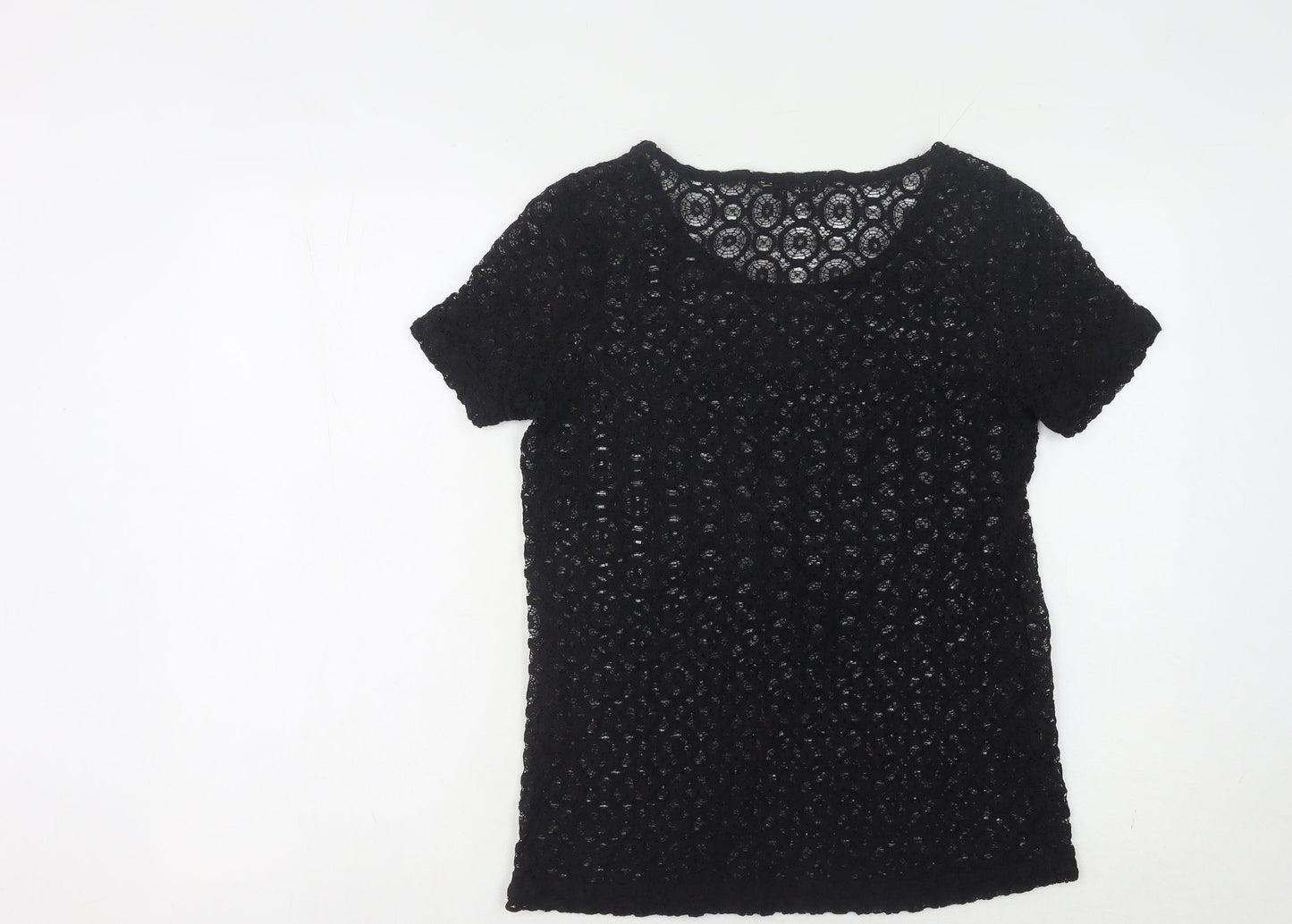 L.K. Bennett Women's Black Lace Top M