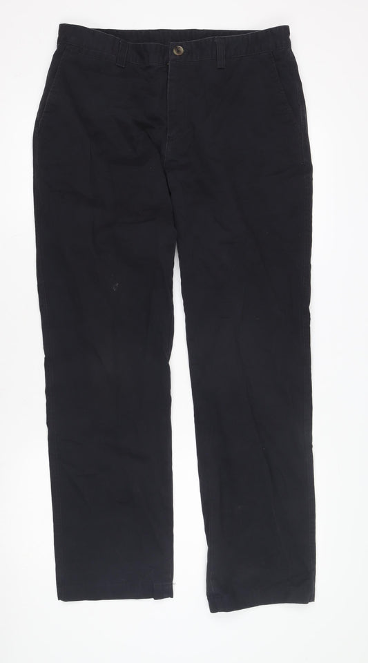Pierre Cardin Men's Black Chino Trousers Size 34R