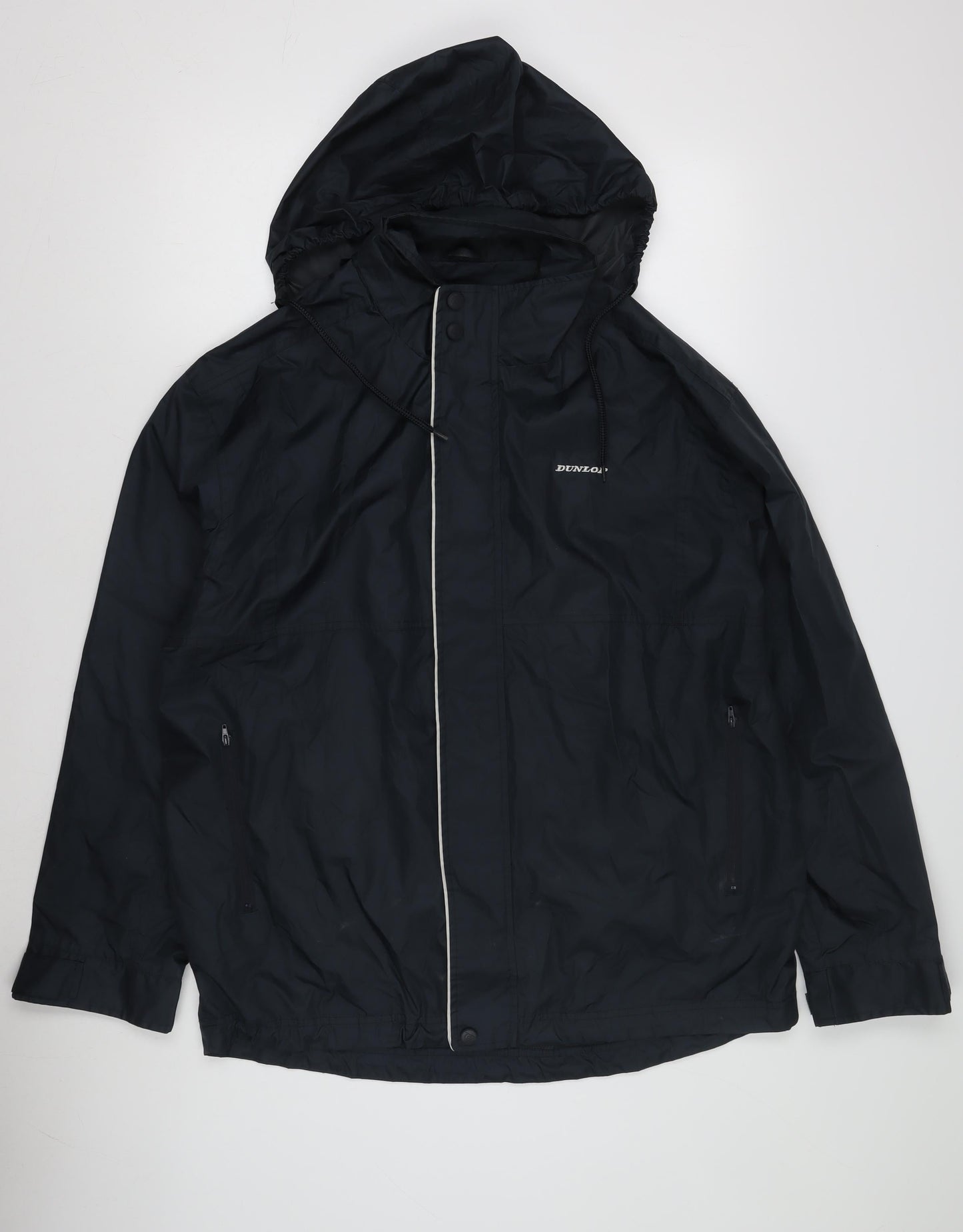 Dunlop Men's Black Hooded Rain Jacket Size L