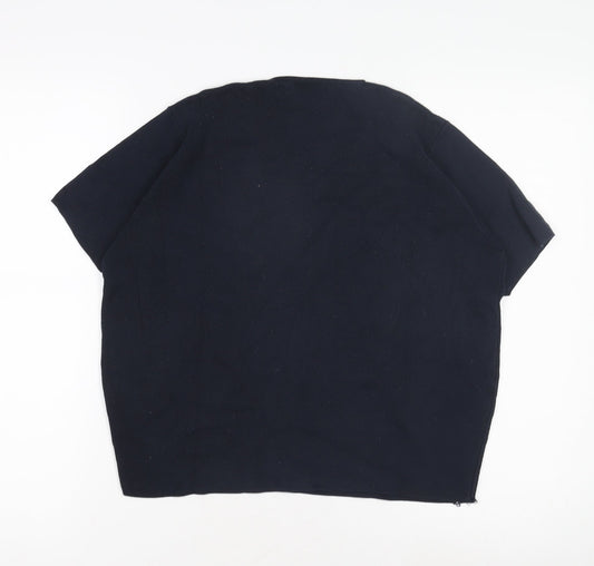 Jonelle Women's Blue V-Neck Wool Jumper - Size 14