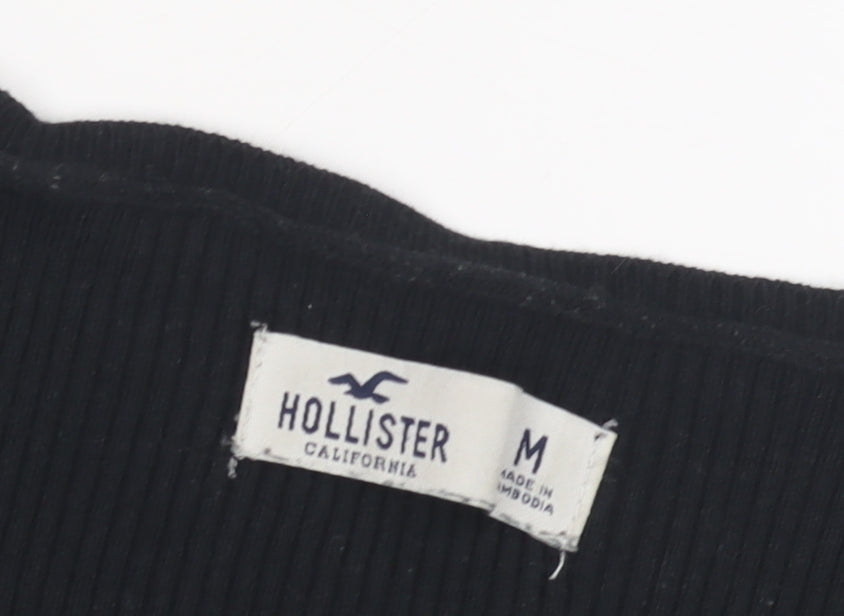 Womens UK M Regular Hollister Black Pullover Tight-Knit